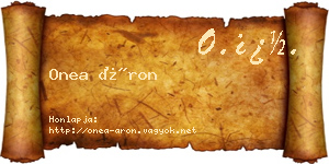 Onea Áron névjegykártya